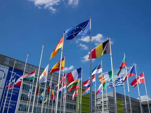 Flags of European Union Countries.